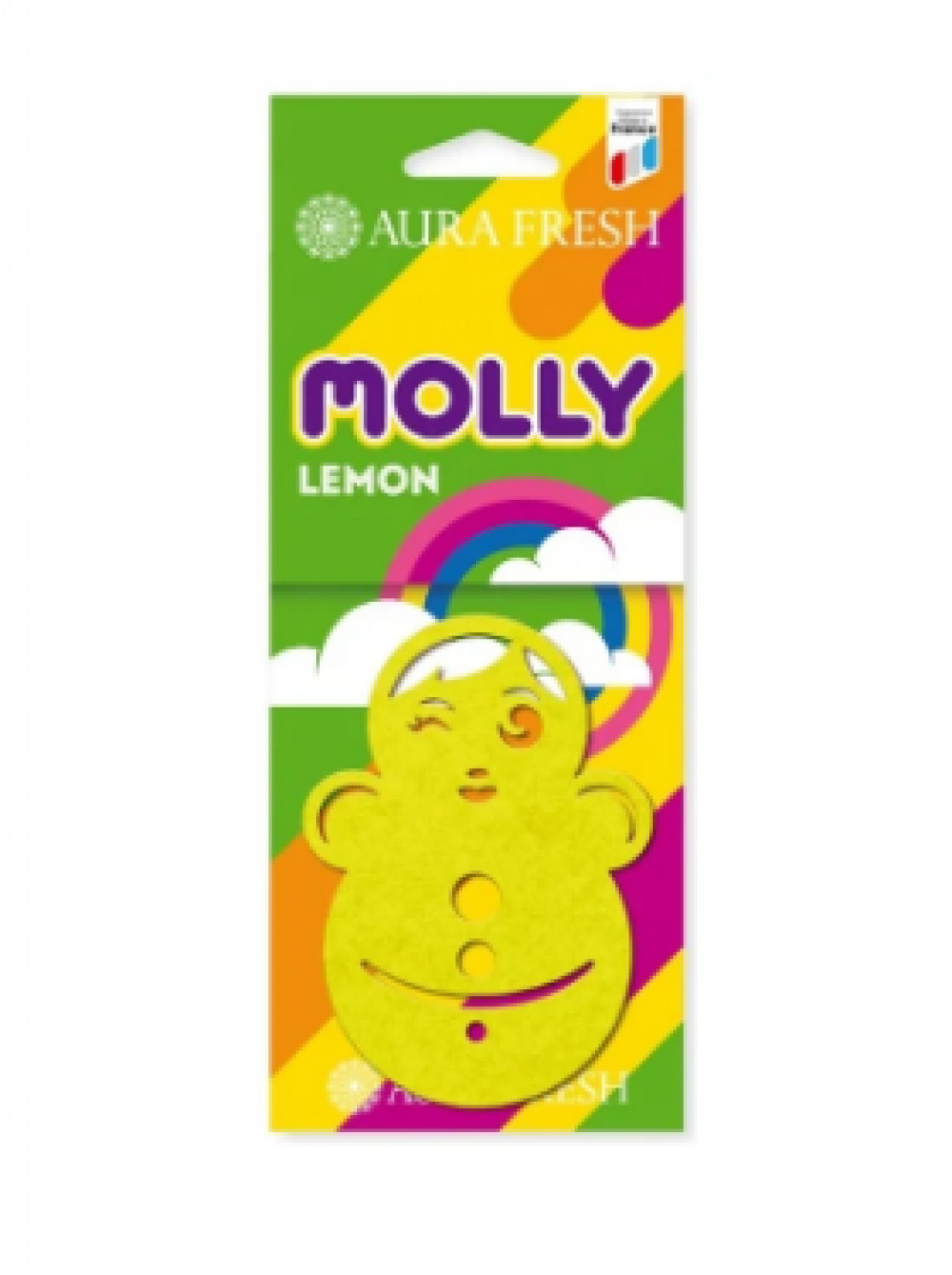 Аромат подвесной  картон `AURA FRESH MOLLY` лимон + мужской (2шт) 34гр